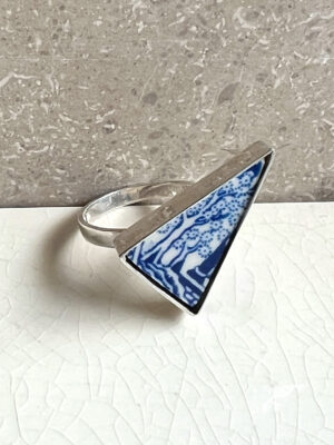 Indigo ring zilver/keramiek
